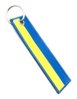 SNS Components Ukraine Ukraine Ukraine Flagge Nylon gewebt bestickt Gepäckanhänger Schlüsselanhänger Schlüsselanhänger, blau, One size von SNS Components