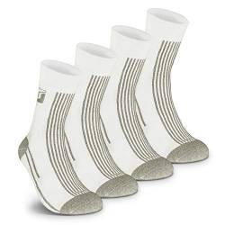 SOCCSUS 4 Paar fusselfreie Arbeitssocken - weiches Material - bequeme Frotteesohle - Alltagssocken Sportsocken Wandersocken - Herrensocken Damensocken (Weiß, XL) von SOCCSUS