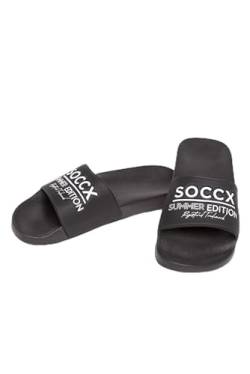 SOCCX Damen Beach Slipper mit Logo Design Black 37 von SOCCX