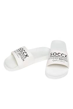 SOCCX Damen Beach Slipper mit Logo Design White 38 von SOCCX