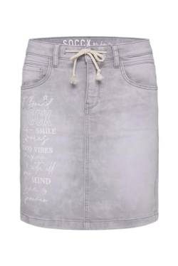 SOCCX Damen Jeansrock mit Artwork Light Grey Jogg XXL von SOCCX