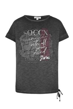 SOCCX Damen Oversized T-Shirt mit Artwork Black Xs von SOCCX