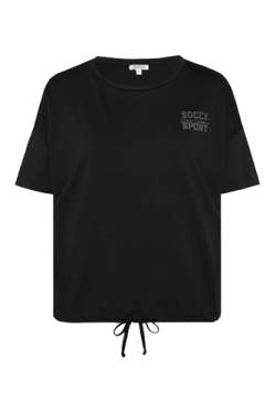 SOCCX Damen Oversized T-Shirt mit Rücken-Print Black L von SOCCX