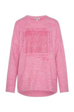 SOCCX Damen Pullover aus Flauschstrick mit tonigem Glitter Print Happy Pink Mel. XL/XXL von SOCCX