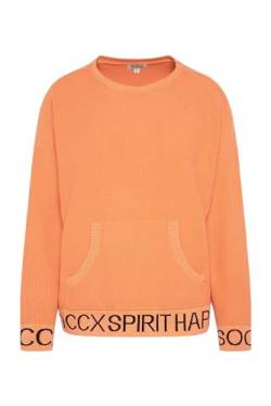 SOCCX Damen Pullover mit U-Bootausschnitt und Intarsia-Logo Apricot Blush M/L von SOCCX