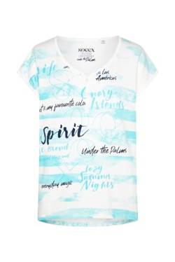 SOCCX Damen Serafino-Shirt mit Streifenprint Cool Aqua L von SOCCX