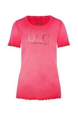 SOCCX Damen T-Shirt mit Logo aus bunten Schmucksteinen Clear Red M von SOCCX
