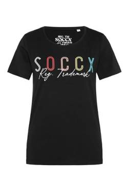 SOCCX Damen T-Shirt mit Rundhalsausschnitt Black L von SOCCX