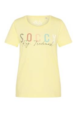 SOCCX Damen T-Shirt mit Rundhalsausschnitt Faded Yellow L von SOCCX