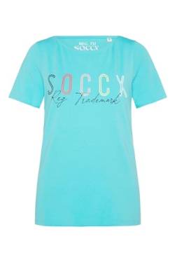 SOCCX Damen T-Shirt mit U-Boot-Ausschnitt Lagoon Blue L von SOCCX