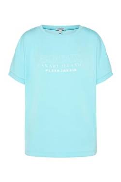 SOCCX Damen T-Shirt mit tonigem Rubber Print Cool Aqua M von SOCCX