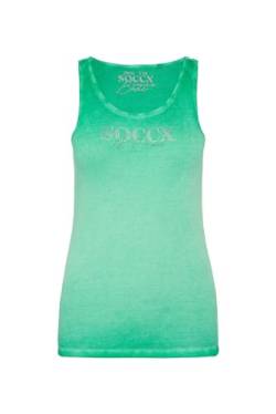 SOCCX Damen Top mit Logo aus Schmucksteinen Active Green Xs von SOCCX