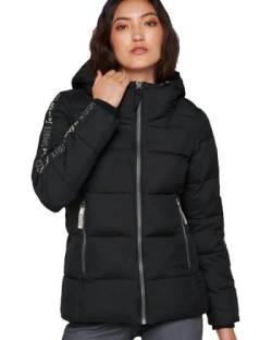 SOCCX Damen Winterjacke mit Kapuze und Logo-Tapes Black M von SOCCX