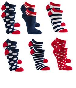 SOCK 4 FUN Damen Kurzsocken,6 Pack,35/38,Maritim von SOCK 4 FUN