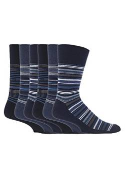 sockshop Gentle Grip 12 Paar Herren weiche Griff kein Socken elastisch 6-11 UK, 39-45 EU Streifen schwarz mgg49 von SOCK SHOP GENTLE GRIP