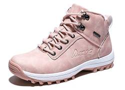 Herren Winterstiefel Damen Warme Felllinie Wasserdichte Schuhe Outdoor Wandern Trekkingschuhe Warm Schnee High Top Schuhe Anti-Rutsch Rosa, rose, 40 2/3 EU von SOCOO