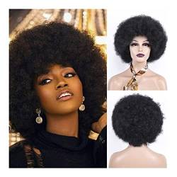 Perücken Herren Perücke Damen 70er Afro-Perücken Für Schwarze Frauen, Schwarze, Federnde, Flauschige, Kurze, Lockige Afro-Perücke Perücke Täglich von SOCUY