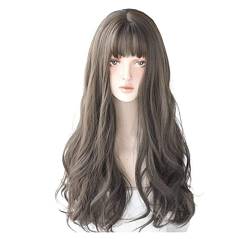 Perücken Herren Perücke Damen Long Wavy Wigs For Women Synthetic Heat Resistant Fiber Wig Sweet Girl Wig Perücke Täglich (Color : E, Size : 26in) von SOCUY