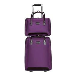 Reisekoffer Rollkoffer Koffer Trolley 2-teiliges Nylon-Gepäckstreifen-20-Zoll-Gepäckset Mit Diebstahlsicherung Und Zahlenschloss Koffer Gepäck (Color : F, Size : 2-Piece) von SOCUY