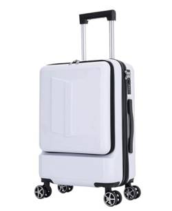 Reisekoffer Rollkoffer Koffer Trolley Gepäck-Koffer-Teileset, Handgepäck-Rollwagen aus ABS + PC mit Taschenfach Koffer Gepäck (Color : B, Size : 20") von SOCUY