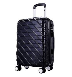 Reisekoffer Rollkoffer Koffer Trolley Handgepäck Mit Spinnerrädern, Gepäck, Reisekoffer, Hartschale, Leicht Koffer Gepäck (Color : Nero, Size : 24inch) von SOCUY