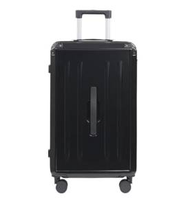 Reisekoffer Rollkoffer Koffer Trolley Koffer Mit Getränkehalter, USB-Spinnerrädern, Hartschalengepäck, Handgepäck Koffer Gepäck (Color : Black, Size : 20inch) von SOCUY