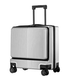 Reisekoffer Rollkoffer Koffer Trolley Koffer Mit Rädern, Vorne Zu Öffnen, Handgepäck, Sicherheit, Zahlenschloss, Einsteigen Koffer Gepäck (Color : A, Size : 18in) von SOCUY