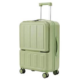 Reisekoffer Rollkoffer Koffer Trolley Koffer Mit USB-Ladeanschluss, Erweiterbares Gepäck Mit TSA-Zahlenschloss Koffer Gepäck (Color : Grün, Size : 20inch) von SOCUY