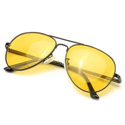 SODQW Nachtfahrbrille Gelbe Linse Anti-Glanz, Polarisiert Fahren Brillen, Nachtsichtbrille Autofahren mit UV400 Schutz von SODQW