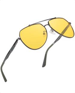 SODQW Nachtfahrbrille Gelbe Linse Anti-Glanz, Polarisiert Fahren Brillen, Nachtsichtbrille Autofahren von SODQW