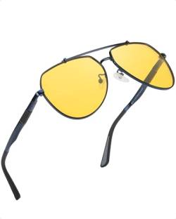 SODQW Nachtfahrbrille Gelbe Linse Anti-Glanz, Polarisiert Fahren Brillen, Nachtsichtbrille Autofahren von SODQW