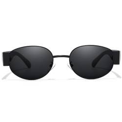 SODQW Ovale Sonnenbrille für Damen mit UV400-Schutz, nicht polarisierte Retro-Sonnenbrille, 90er Jahre-Stil von SODQW