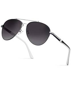 SODQW Polarisiert Sonnenbrille Herren Damen Metallrahmen Brille mit UV400-Schutz Sunglasses von SODQW