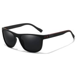 SODQW Polarisierte Sonnenbrille Herren mit 400 UV-Schutz Ultraleichte TR90-Rahmen mit doppeltem Steg Rechteckig Fahrerbrille Sportsonnenbrille Unisex von SODQW