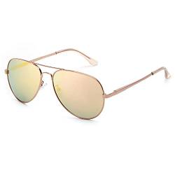 SODQW Sonnenbrille Damen Verspiegelt Polarisiert Mode Brille für Autofahren Angeln Metallrahmen mit UV400 Schutz von SODQW