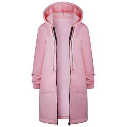 SODSIM Kapuzenpullover Damen Lang Zipped Hoodie Sweatshirtjacke mit Kapuze Winter Kapuzenjacke mit Reißverschluss von SODSIM