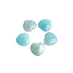 SOEJJWKP 5/10/20 Stück natürliches 25 mm Herz Mini Kristall Herzform poliert Reiki Edelstein Dekor Frauen Geschenk geeignet for Möbel Dekoration WEISHENYIN (Color : Amazonite 5pcs_25mm Heart) von SOEJJWKP