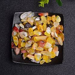 SOEJJWKP 50 g natürliche Kiesprobe, Bunte Verwendung, Heimdekoration, Garten, farbenfrohes Aquarium, Felsen, schön (Farbe: Braun, Größe: 100 g) WEISHENYIN (Color : Yellow Agate_50g) von SOEJJWKP