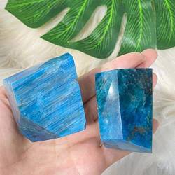 SOEJJWKP Kristall Natürlicher Blauer Apatit-Kristallquarz-Kraftstein110–130 g WEISHENYIN (Material : 3pcs) von SOEJJWKP