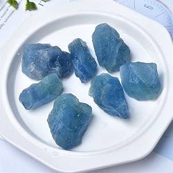 SOEJJWKP Natürliche Farbe Fluorit Kristall Edelstein Quarz Rock Rohstein Home Dekoration DIY Geschenk WEISHENYIN (Color : Blue Fluorite_25-40g) von SOEJJWKP