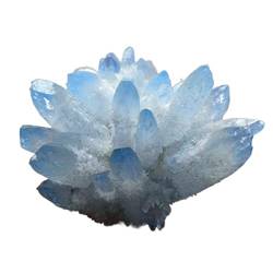 SOEJJWKP Natürlicher Kristallquarz-Stein-Cluster, blau-weißer Phantom-Trommelstein für WEISHENYIN (Material : 400-500g) von SOEJJWKP
