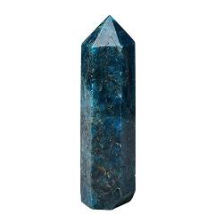 SOEJJWKP Natürlicher dunkler Blauer Apatit-Kristall, Spitzenstein, Obelisk, Quarzstab, Ornament for Heimdekoration, Stein WEISHENYIN (Material : 60-70mm) von SOEJJWKP