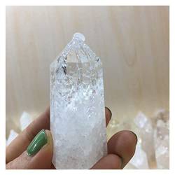 SOEJJWKP Natürlicher weißer kristallklarer Quarz Quarzkristall Steinpunkt sechseckiger Zauberstab Stein WEISHENYIN (Material : 80-100g) von SOEJJWKP