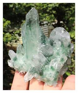 SOEJJWKP Neu Finden Sie natürlich schöne grüne tibetische Quarzkristall-Cluster-Exemplar WEISHENYIN von SOEJJWKP