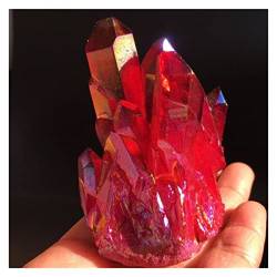 SOEJJWKP Wunderschönes Exemplar rotem Flammenvorläufer-Quarzkristall-Cluster, Hochzeitsdekoration, Aquarium WEISHENYIN von SOEJJWKP