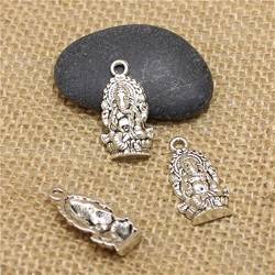 40 Teile/los Vintage Religion Ganesha Charms Antike Metalllegierung Buddha Charms Schmuck Anhänger-Antike Silber Überzogen von SOELIZ