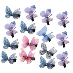 SOESFOUFU 15St Tüll Schmetterling Haarspange Schmetterlingsclips für Mädchen der 90er Jahre dekorative Haarnadel butterfly hair clips butterfly haarklammer Haarspangen Haarschmuck für Damen von SOESFOUFU