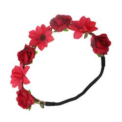 SOESFOUFU Blumenhaarkranz Kleid für Mädchen Haargummis für Kleinkinder hair accessories for hochzeitshaar schmuck Haarspangen Stirnband Blumengirlande Blumenkopfbedeckungen frisch Rose von SOESFOUFU