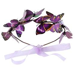 SOESFOUFU Dreidimensionaler Schmetterlingskranz Haarband mit floraler Hochzeitsgirlande Schmetterlings-Stirnband für Mädchen faschingskostüm kostüm fasching Haarschmuck für die Hochzeit von SOESFOUFU