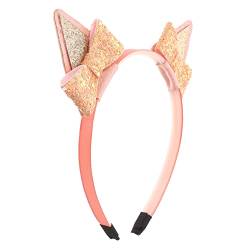 SOESFOUFU Stirnband haarschmuck Schleifenstirnbänder für Mädchen Kinderhaarband mit Katzenohren süßes Haarband mit Katzenohren Autoohren Schleife Haarband Halloween Haarnadel Pailletten Rosa von SOESFOUFU